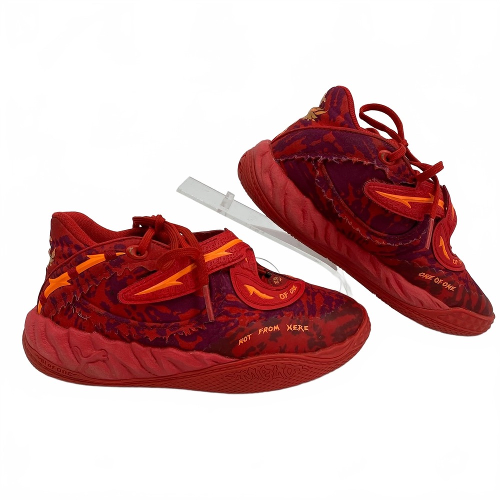 Puma Red Orange Lamelo Ball Sneakers | Boys 13G Regular